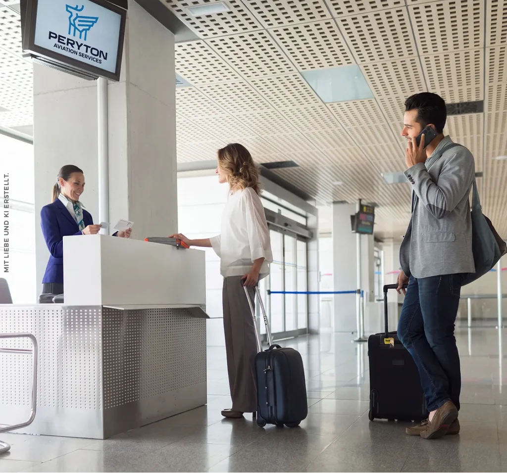 check-in und boarding services Peryton - KI generiert